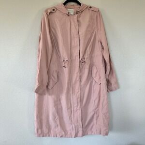 Torrid Pink Hooded Anorak Utility Jacket Drawstring Waist Women's Plus Size 1X